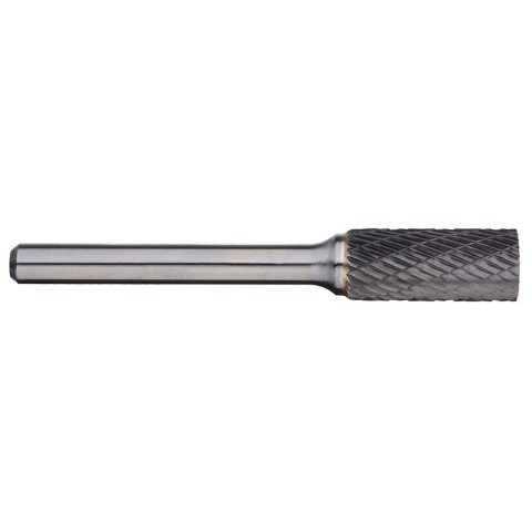 ALPHA CARBIDE BURR CYLINDRICAL 1/4 INCH - 1/2 INCH FLUTE LENGTH